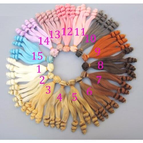 1pcs 15cm*100CM thick doll hair for 1/3 1/4 BJD doll Wigs Brown brown light golden gradient