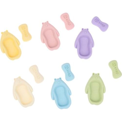 10Pcs(5 Soap+5 Soapdish) Dollhouse Miniature 1/12 Scale Mini Soap Pretend Play Doll House Furniture Decoration Accessories Toys