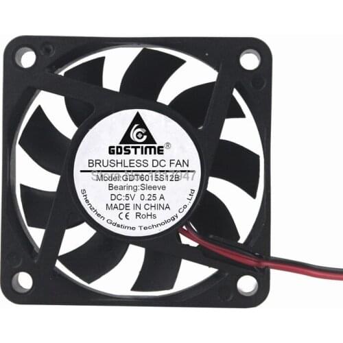 100 pieces lot Gdstime DC 5V 2Pin 6cm 60mm x 15mm 6015 Computer Case Motor Cooling Cooler Fan