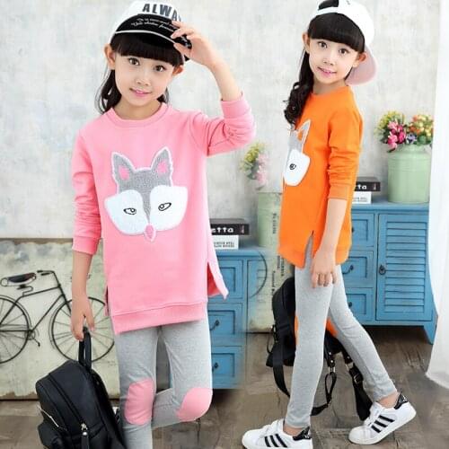 Girls child autumn 2016 sweatshirt child sportswear little girl long-sleeve set