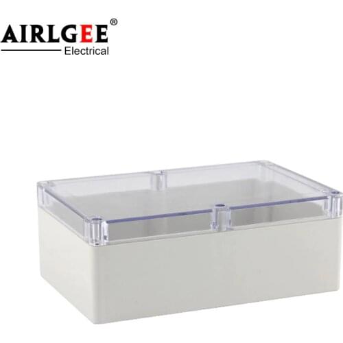230 * 150 * 85mm ABS electrical plastic box transparent cover Ip65 waterproof junction box screw installation