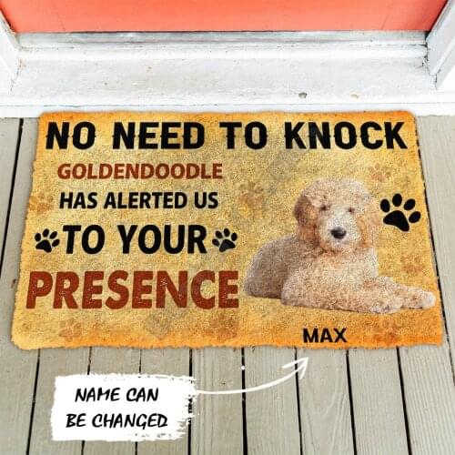 3D No Need To Knock Goldendoodle Dog Custom Name Doormat Indoor Doormat Non Slip Door Floor Mats Decor Porch Doormat