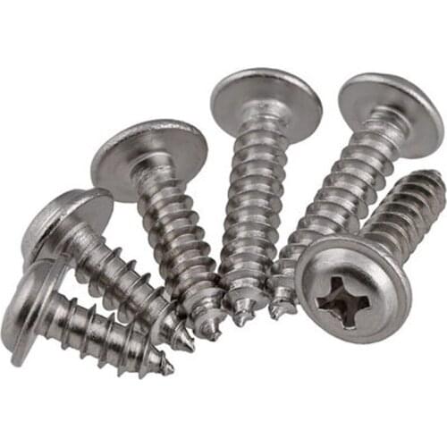 40pcs M2 M2.3 304 with pad stainless steel Round head self-tapping screws Pan heads screw 4mm-12mm Length