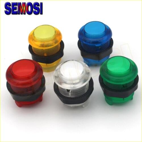 50 Pcs/lot 28mm / 24mm 5v LED Arcade Push Button with Build-in Micro Switch for Illuminated Arcade Cabinet DIY Parts