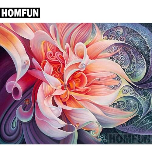 HOMFUN Full Square/Round Drill 5D DIY Diamond Painting "Pink flower" Embroidery Cross Stitch 5D Home Decor Gift A02156