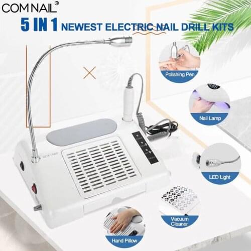 5 IN 1 Newest 96W UV LED Nail Lamp Dryer Vacuum Cleaner Manicure Machine Nail Drill Dust Collector Strong Power Nail Art Tools