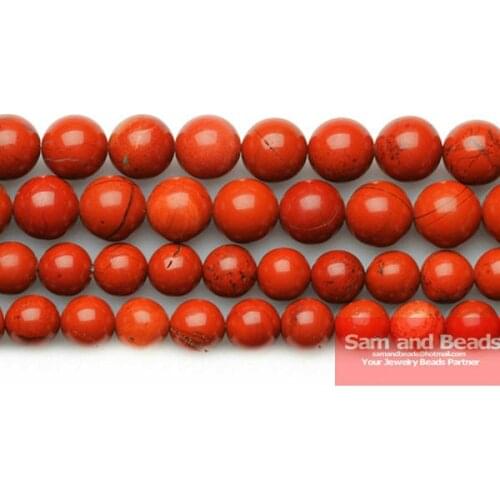 Free Shipping Natural Red Bamboo Stone Beads 16" Strand 4 6 8 10 12MM Pick Size For Jewelry Making RJB09
