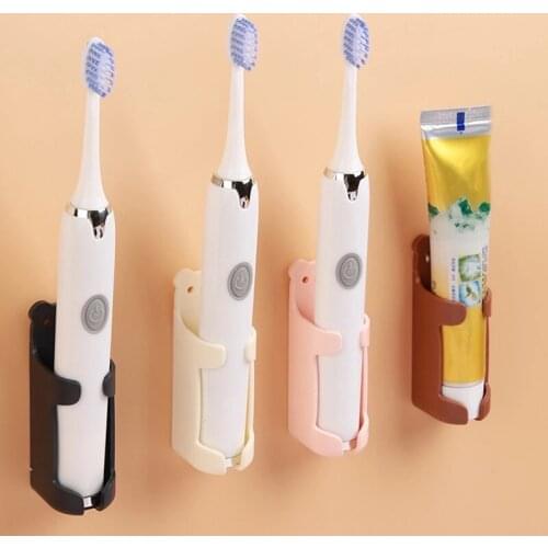 Electric Toothbrush Holder Traceless Toothbrush Stand Rack Organizer Wall-Mounted Toothbrush Toothpaste Holder Bathroom Supplie