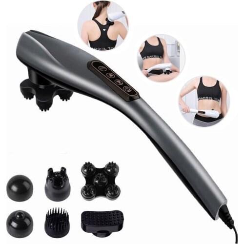 Electric Massager Hammer Full Body Relaxation Massage Roller Back Neck Leg Feet Pain Relief 6 Massage Heads 220V EU Plug