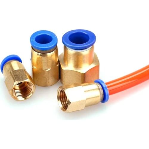 PCF Air Pipe Fitting 4 6 8 10 12mm Hose Tube 1/8" 3/8" 1/2" BSP 1/4" Female Thread Brass Pneumatic Connector Quick Joint Fitting