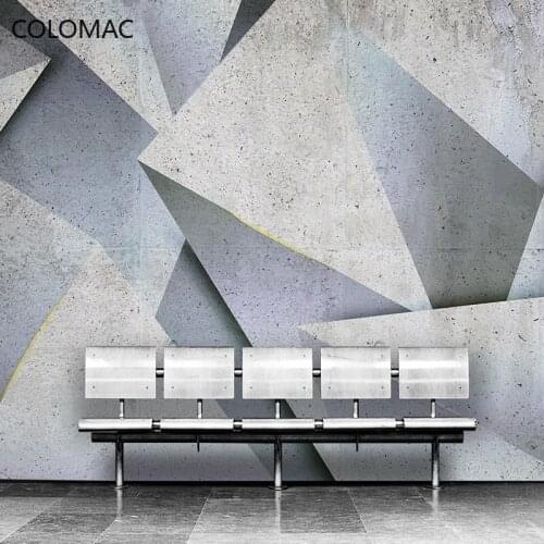 Colomac Custom 3d Industrial Style Cement Geometric Wallpaper Living Room Background Mural Room Decorations Drop Shopping
