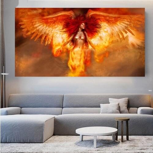 Flame Angel Diy Diamond Painting Large Size 5D Full Square Round Cartoon Girl Picture Diamond Crystal Cross Stitch Mosaic A1724