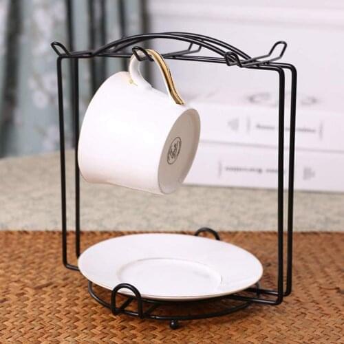 Creative Iron Kitchen Water Draining Coffee Mug Glass Cup Plate Home Kitchen Hanging Drainer Storage Rack Holder Storage Rack