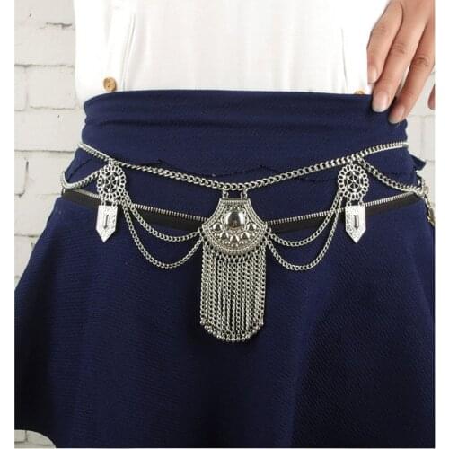 Fashion Color Hollow Flower Belly chain For Girls Hippie Gypsy waists With Long Tassel Sexy Beach Belt Body Chains Jewelry