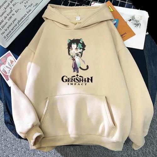 Trendy Game Genshin Impact Print Hoodies Sweatshirts Men/Women Funny Print Long Sleeve Warm Pullovers Hoodies Fashion Coats Tops