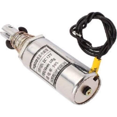 MQ8-Z12B DC 12V/DC24V 1kg Force Wired Plunger Spring Pull Type Solenoid Electromagnet