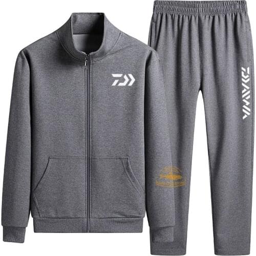 2020 DAIWA Fishing Leisure Set Mens New Autumn and Winter Outdoor Mountaineering Sports Cotton Large Size Two-piece Suit M-5XL