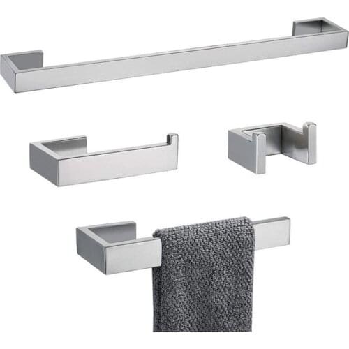 Bathroom Hardware Set Bathroom Accessories Black Robe Hook Towel Rail Bar Rack Bar Shelf Tissue Paper Holder Stainless Steel