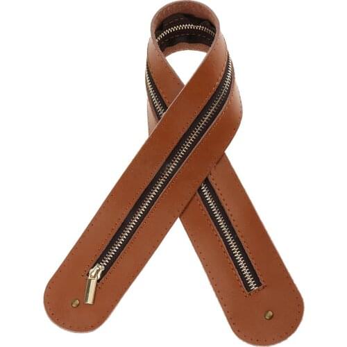 Genuine Leather Patch Zipper with Pin Hole DIY Oval Soft Leather Sheet for Bag Handbag Sewing Accessories Black Coffee Tan 50cm