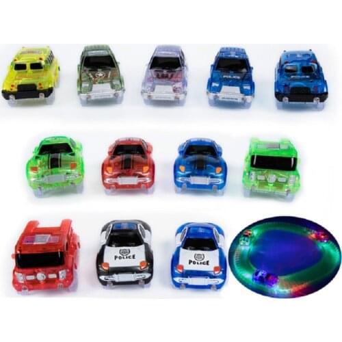 New 12 styles Toy Car For Magical tracks Cool Lights Racing car baby toy Fire truck police cars Gifts Educational toys for kids