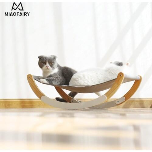 New Moon Cat Swing Chair Pet Lounger Bed Wood Hammock for Cat House Puppy Mat Hanging Beds Cats Basket Small Dog Funny Soft Sofa