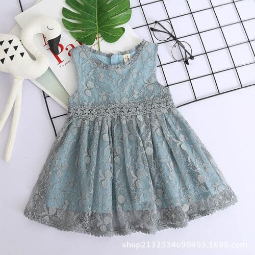 Baby girl dress Princess Delicate Lace Tulle Tutu dress Elegant floral Sleeveless gown Formal Party Dress