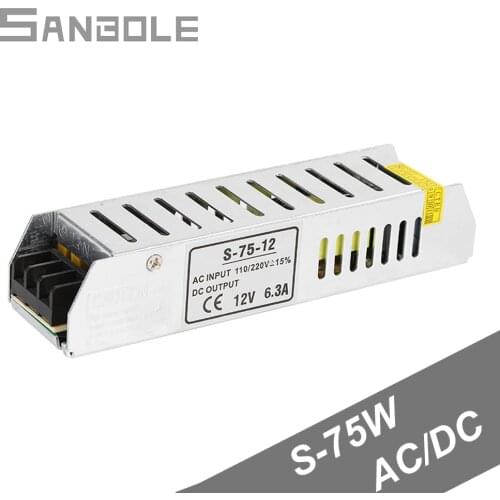 S-75-12 Strip Switch Power Supply Led Driver SMPS AC/DC 75w12v6.3a Lamp Transformer Electric Professional