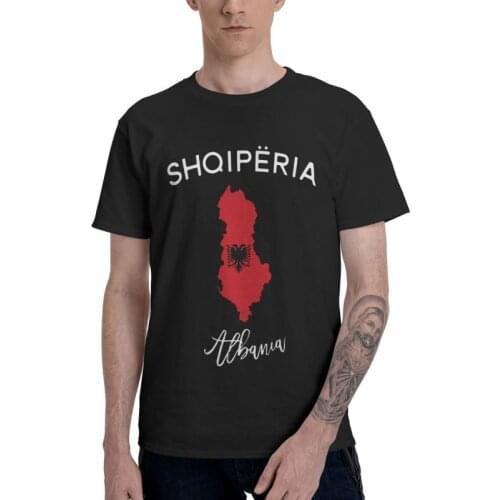 Albania Flag Map T-shirt Men Harajuku T Shirt Short Sleeve 100% Cotton Albanian Patriotic Tshirt Urban Tees Tops