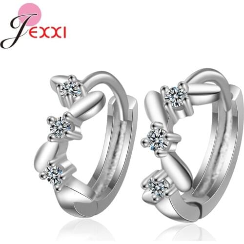 Korean Trend 925 Sterling Silver Cartilage Crystal Hoop Earrings For Women Plant Leaf Hoop Earring Ear Piercing Fashion Jewelry