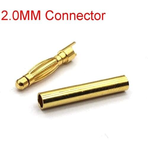 2MM Gold Copper Brushless Motor Banana Plug Bullet Connector Plated For ESC Battery