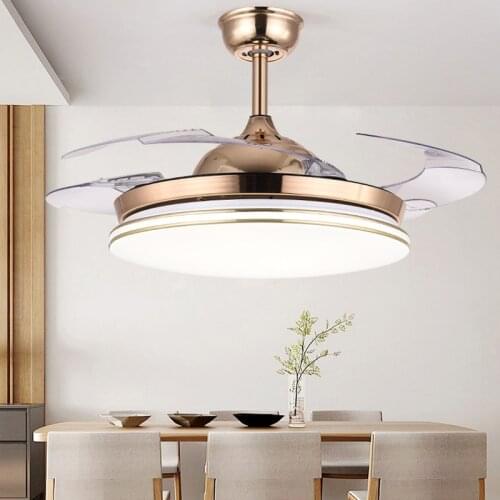 LED Ceiling fan light invisible LED restaurant fan light living room bedroom home simple modern electric fan