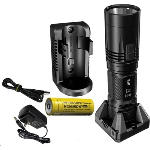 NITECORE R40 Flashlight XP-L HI max 1000 lumen beam distance 520 meter tactical torch with Rechargeable battery charger cradle