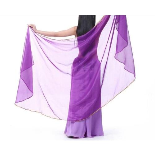 250*120cm Stage Performance Belly Dance Scarf Shawl Light Texture Half Circle Veils Professional Women Belly Dance Veil Chiffon