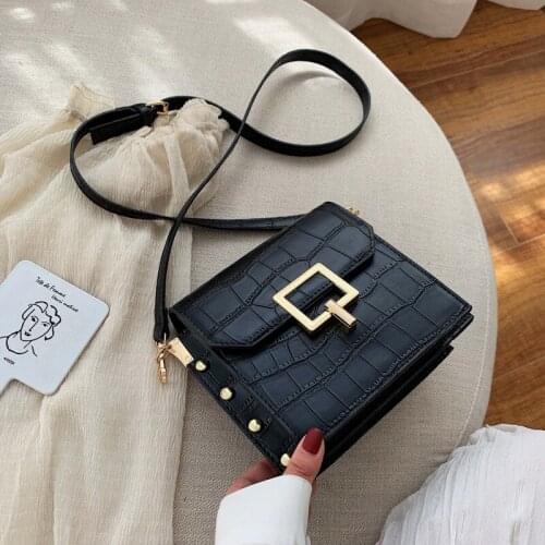 Stone Pattern PU Leather Crossbody Bags For Women 2020 Small Lock Shoulder Simple Lady Travel Handbags And Purses