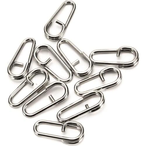 100PCS Oval Snap Swivel Multipurpose Oval Split Rings Stainless Steel Oval Split Rings for Indoor Outdoor Activities