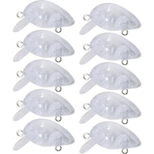 100pcs Blank Hard Lures Unpainted Fishing Baits Crankbait Wobblers Freshwater Fish Lure 3CM 1.5g