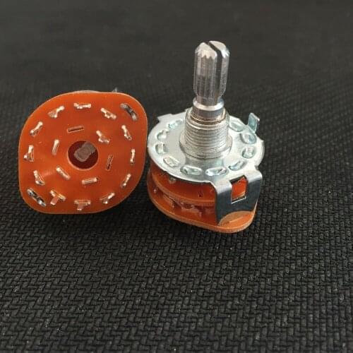 2pcs RS25-1-12 AC 125V 0.3A 250V 0.6A 1 Pole 12 Positions Rotary Switch 25mm