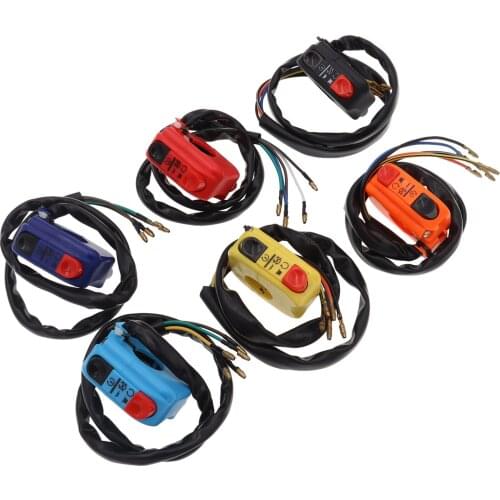 22mm Universal 5 Wires Motorcycle ATV Modification Handle Retro Flameout Start LED Headlight Double Flash Switch