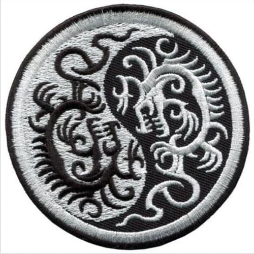 8CM Patches For Clothing Badge Patches Yin Yang dragons martial arts kung fu For Apparel Bag DIY Accessories