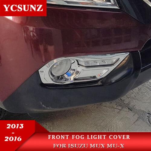 ABS front fog light cover car accessories For Isuzu mu-x 2013 2014 2015 2016 chrome fog lamp covers For Isuzu mux 2014