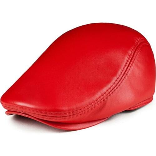 B-8811 Adult Genuine Leather Hat Men Women Sheepskin Hats Female Warm Ear Protective Hats Visor Caps Warm Headwear