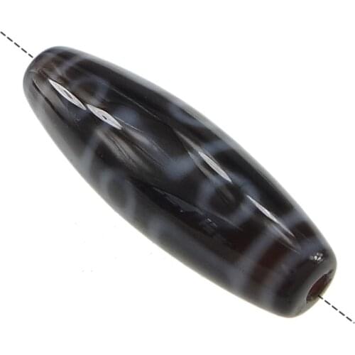 Natural Tibetan Stone Dzi Beads Oval AAA Grade Nine Eyes & Two Tone Fit Bracelet DIY Fashion Jewelry Gift Men Women