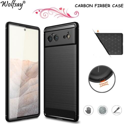 Carbon Fiber Cover For Google Pixel 6 Case Bumper TPU Rubber Silicone Case For Google Pixel 6 Pixel6 Pro Case For Google Pixel 6