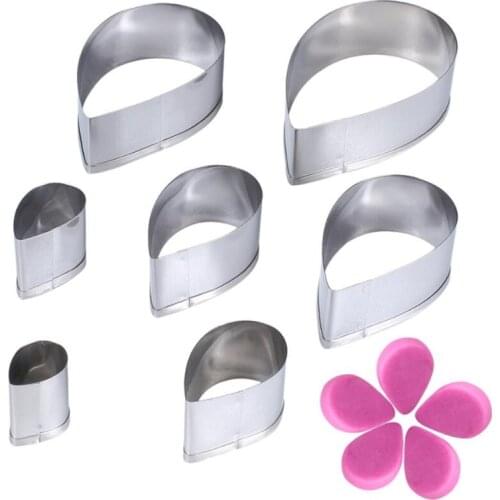 7Pcs/set Cookie Cutters DIY Pastry Fondant Stamping Mold Rose Petal Sugar Craft Biscuit Cutters Chocolate Cake Decorating Tools