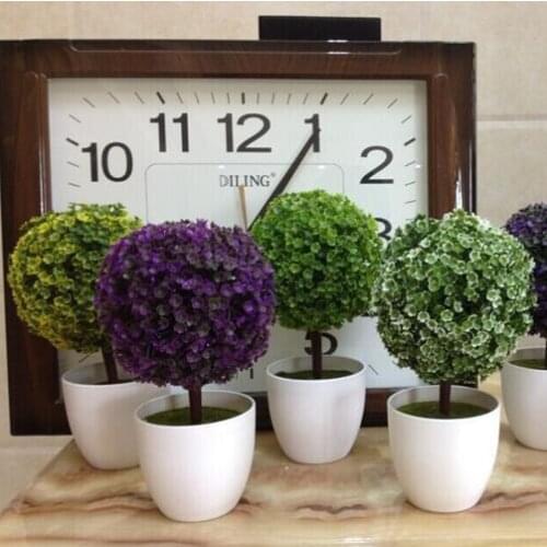 Artificial tree white vase mini colors bonasi decorative house Office christmas fake tree Decorative flowers pots planters