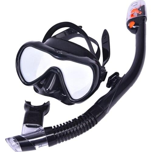 Scuba Diving Mask Set Frameless Anti-Fog Anti-Leak Scuba Diving Mask with Tempered Glass Lens Easy Breathing Foldable Snork