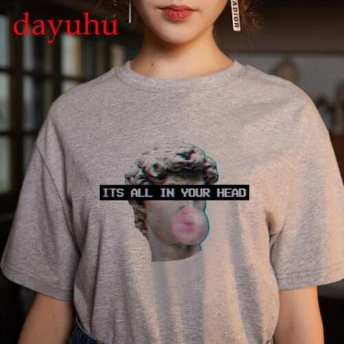 Vaporwave Women T Shirt Clothing ulzzang Aesthetic Michelangelo T-shirt Streetwear Female Harajuku 90s Tshirt korean aesthetic