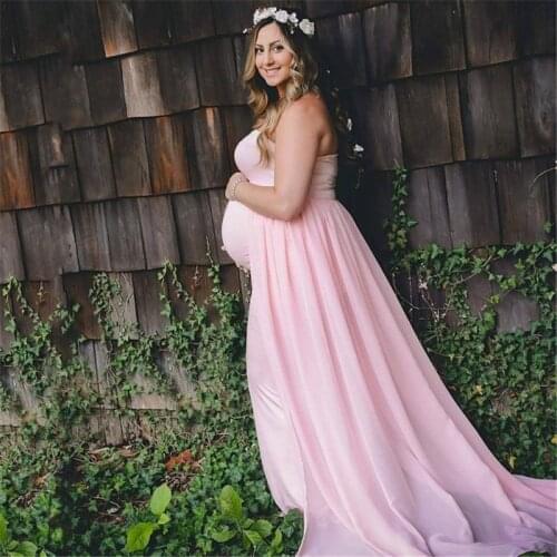 Shoulderless Maternity Dress For Photo Shoot Pregnancy Dresses Maternity dresses Photography Props Clothes For Pregnant Women