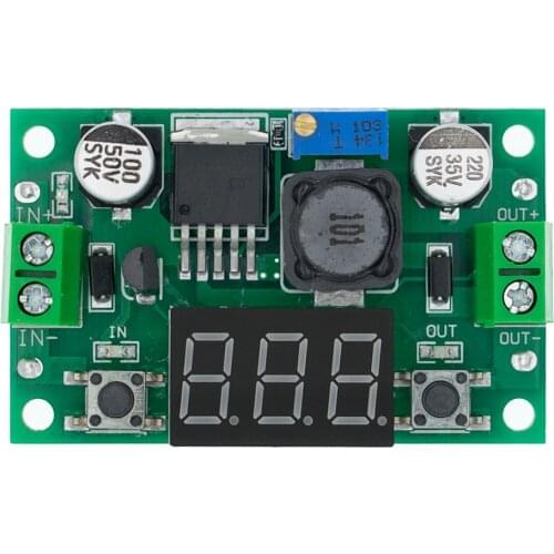 LM2596 BUCK 3A DC-DC Voltage Adjustable Step-Down Power Module + Red LED Voltmeter LM2596S-ADJ 4-40V to 3.3V/5V/9V/12V/24V