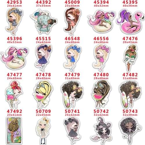 DIY Craft Supplies Sewing Accessories Cartoon Fairy Printed Planar Resins Mold 10 Pieces. PR-42953